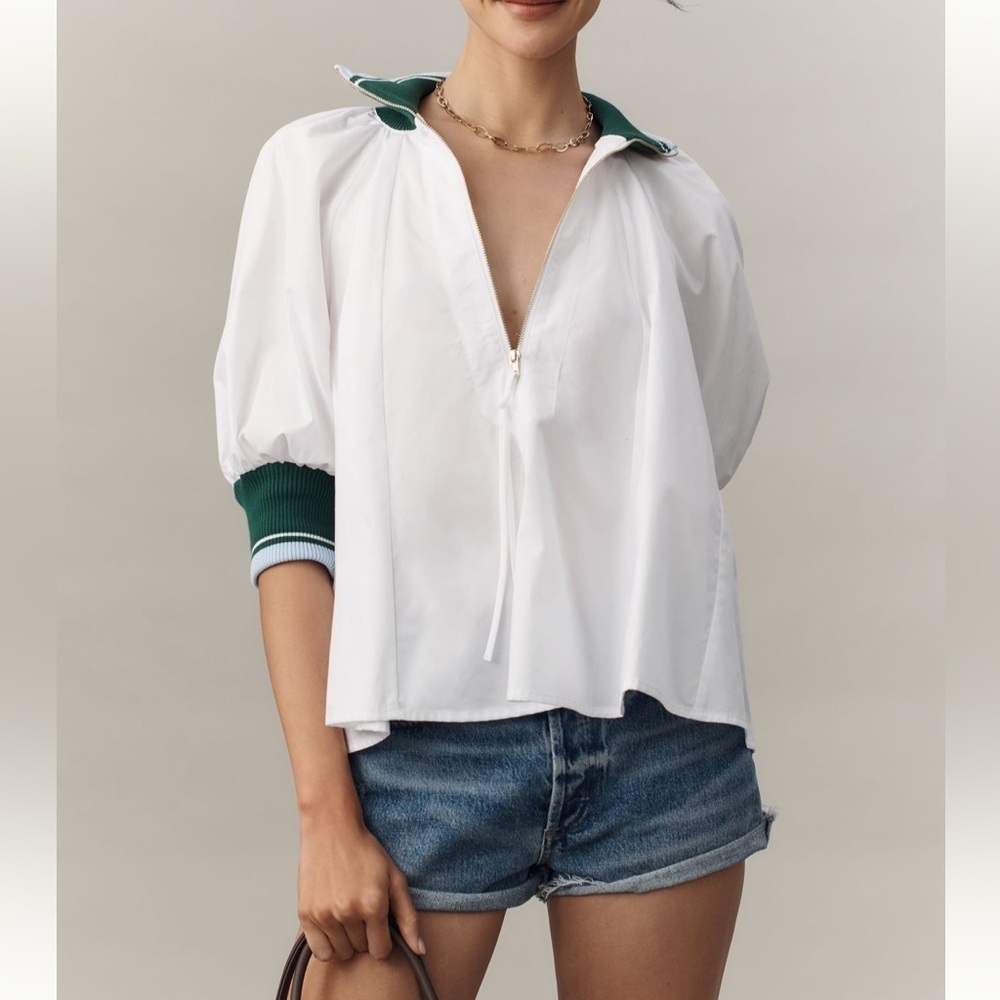 NWT Anthropologie Maeve Sporty Henley Swing Women's Top - XL
